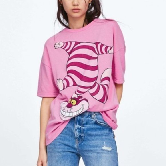 Zara Tops - Zara x Disney Alice in Wonderland Chesire Cat Graphic Tee Shirt